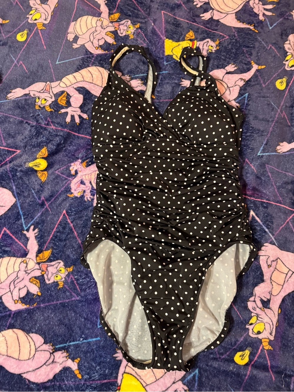 Classic Black and White Polka Dot One-Piece Swimsuit